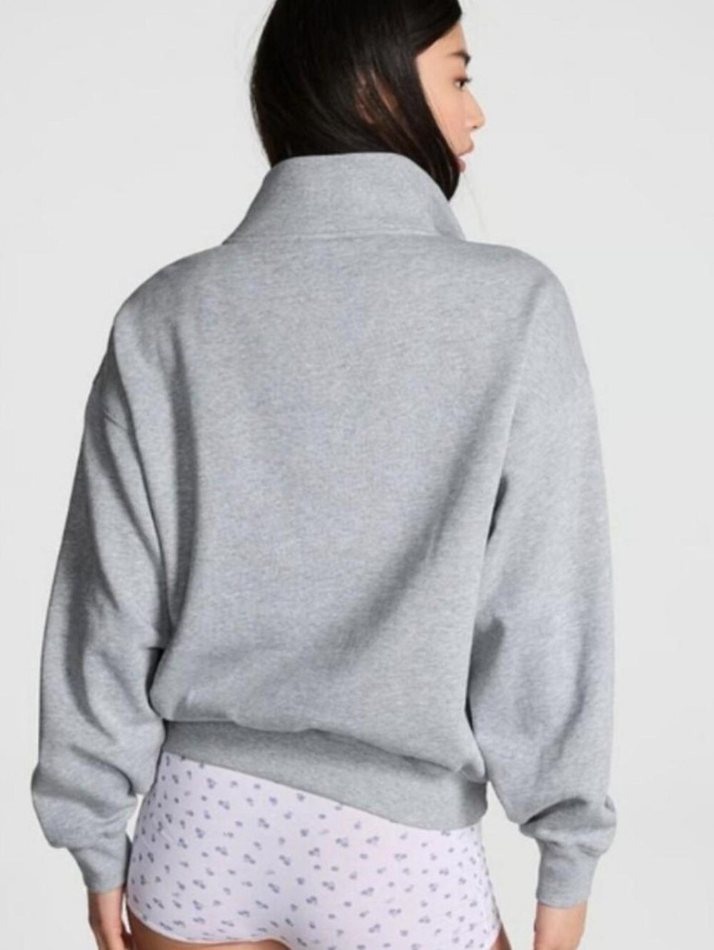 Nwt Victoria Secret PINK Ivy Fleece Quarter-Zip Sweatshirt - Picture 3 of 6